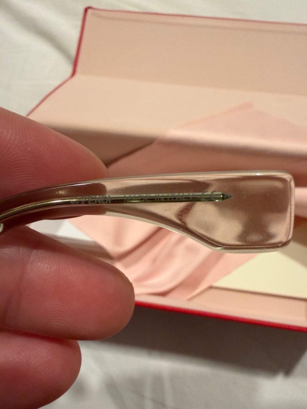 Fendi Light Translucent Green Roma Sunglasses with Gold Detail - Picture 8 of 8